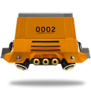 space racing car rear orange