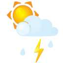 Sun littlecloud flash rain