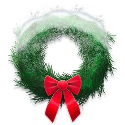Holiday wreath snowy