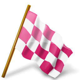Map Marker Chequered Flag Right Pink