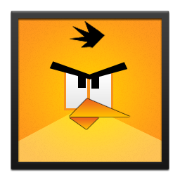 Yellow Angry Bird Black Frame