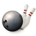 Bowling ball and pins