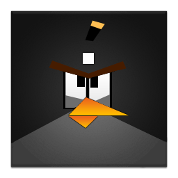 Black Angry Bird Frameless