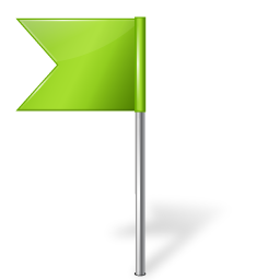 Map Marker Flag 4 Left Chartreuse