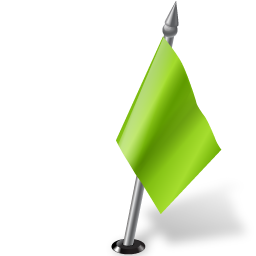 Map Marker Flag 2 Right Chartreuse