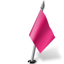 Map Marker Flag 2 Right Pink