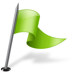 Map Marker Flag 3 Right Chartreuse