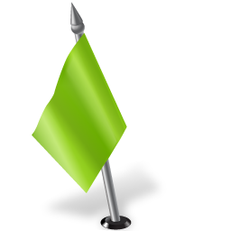 Map Marker Flag 2 Left Chartreuse