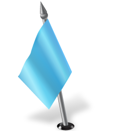 Map Marker Flag 2 Left Azure