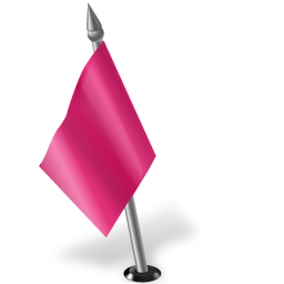 Map Marker Flag 2 Left Pink