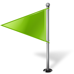 Map Marker Flag 1 Left Chartreuse