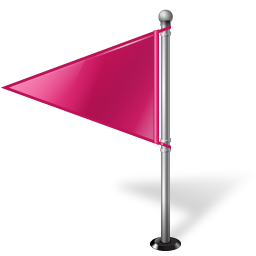 Map Marker Flag 1 Left Pink
