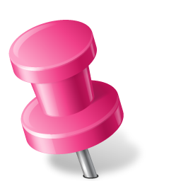 Map Marker Push Pin 2 Left Pink
