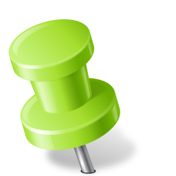Map Marker Push Pin 2 Left Chartreuse