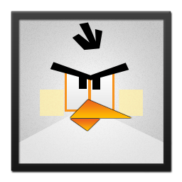 White Angry Bird Black Frame