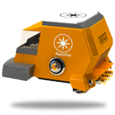 space racing car side orange