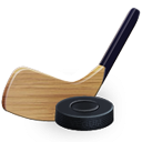 Hockey stick and puck