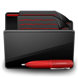 Folder Documents black red