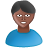 User male black blue black features