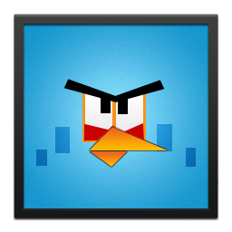 Blue Angry Bird Black Frame