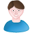 User male white blue features