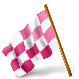 Map Marker Chequered Flag Left Pink