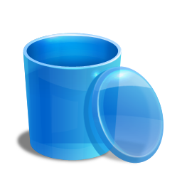 Blue recycle bin