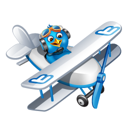 Twitter flying boy blue