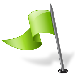 Map Marker Flag 3 Left Chartreuse