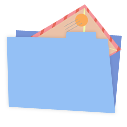 Blue folder mail alt