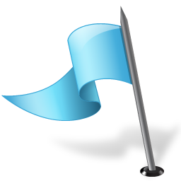 Map Marker Flag 3 Left Azure