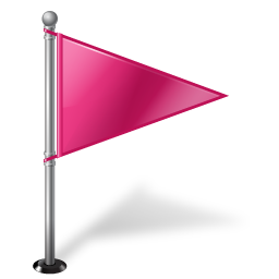Map Marker Flag 1 Right Pink