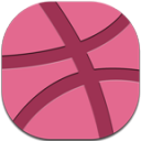 Dribbble Flat Round