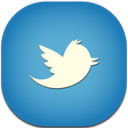 Twitter Blue Flat Round